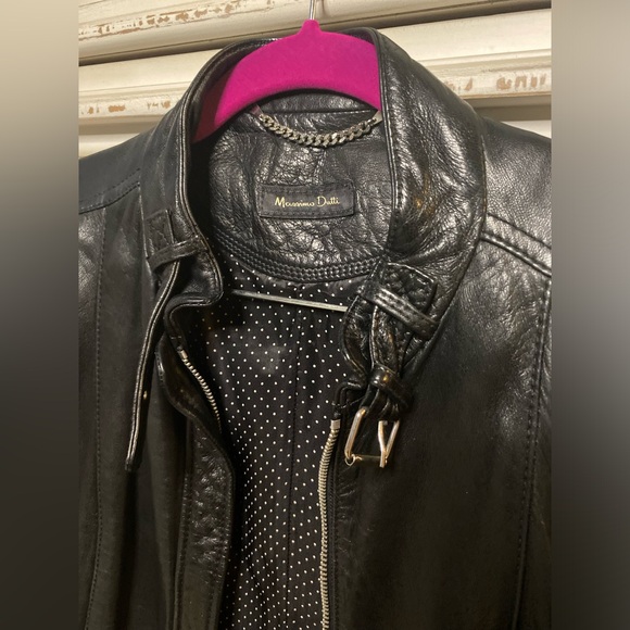 Massimo Dutti genuine sheepskin leather biker jacket black (Women, M size) - Picture 7 of 16